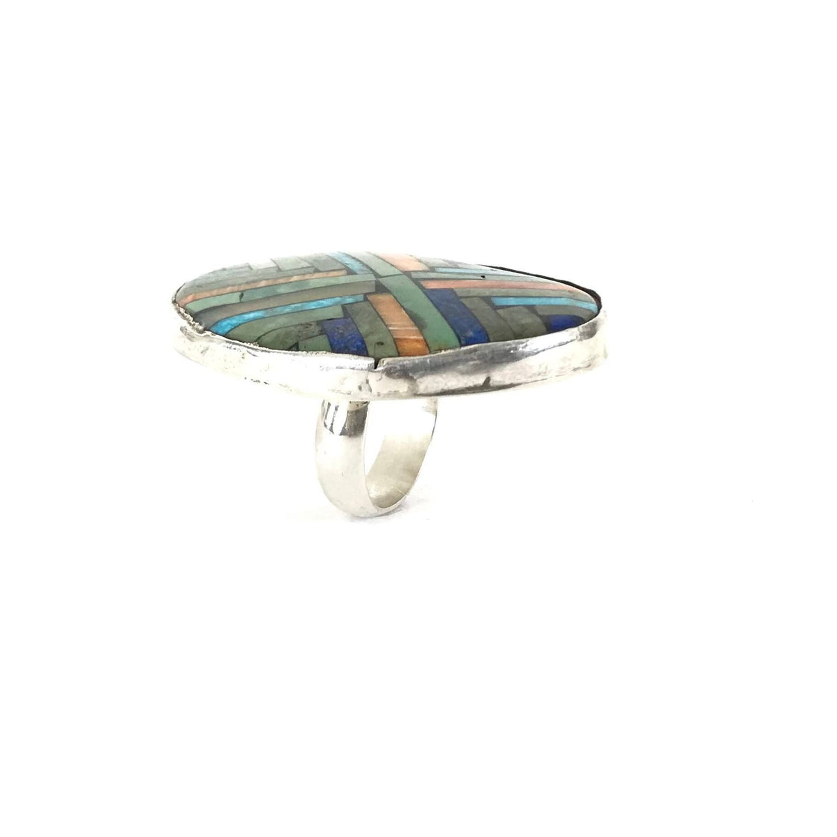 Joe and Angie Reano Turquoise Multi-Gemstone Mosaic Inlay Ring