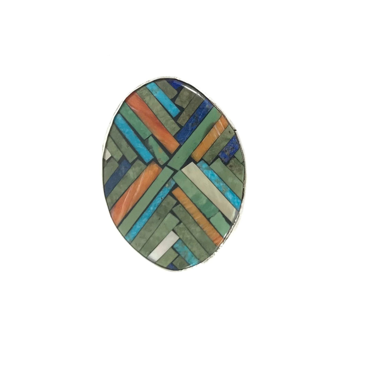 Joe and Angie Reano Turquoise Multi-Gemstone Mosaic Inlay Ring