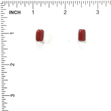 Load image into Gallery viewer, Small Rectangle Coral Post Earrings-Indian Pueblo Store
