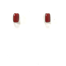 Load image into Gallery viewer, Small Rectangle Coral Post Earrings-Indian Pueblo Store
