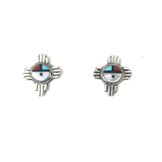 Zia Sun Symbol Post Earrings-Indian Pueblo Store