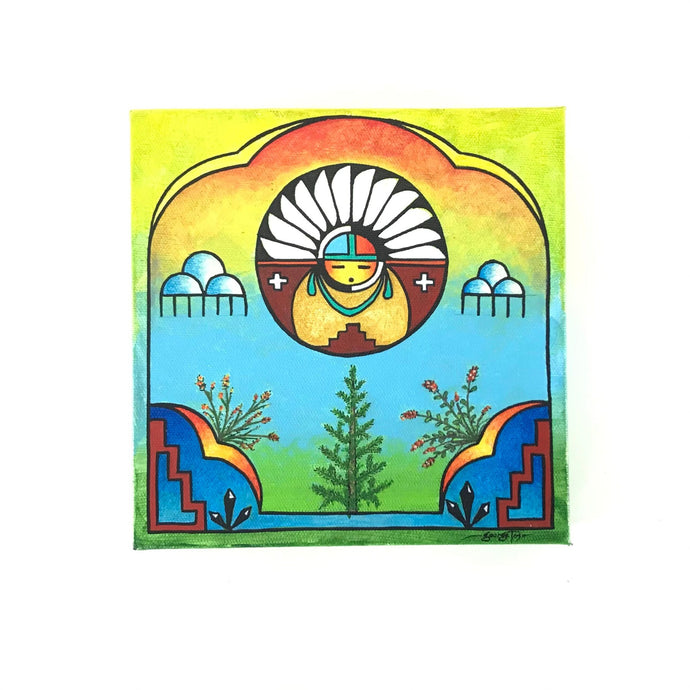 George Toya Sun Acrylic Painting-Indian Pueblo Store