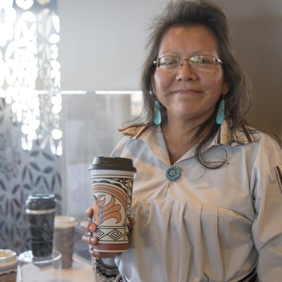 Pueblo Travel Mug Designed by Patricia Lowden – Native-Seeds-Search