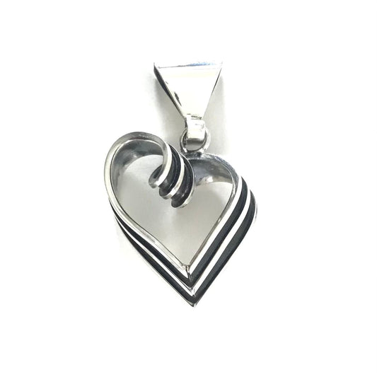 Tom Hawk Yazzie Sterling Silver Heart Pendant-Indian Pueblo Store