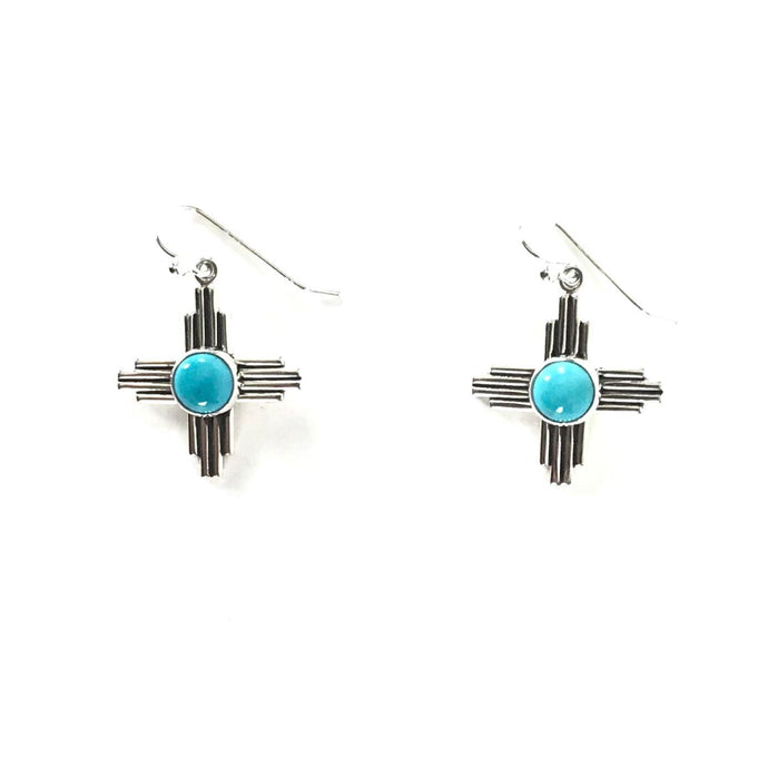 Indian Turquoise Sterling Silver Hook Earrings – The Pearl of Door County