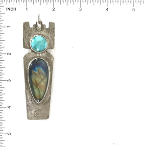 SS Reversable Corn Maiden Pendant (ancestors positive Inez Design, Kiva Steps)-Indian Pueblo Store