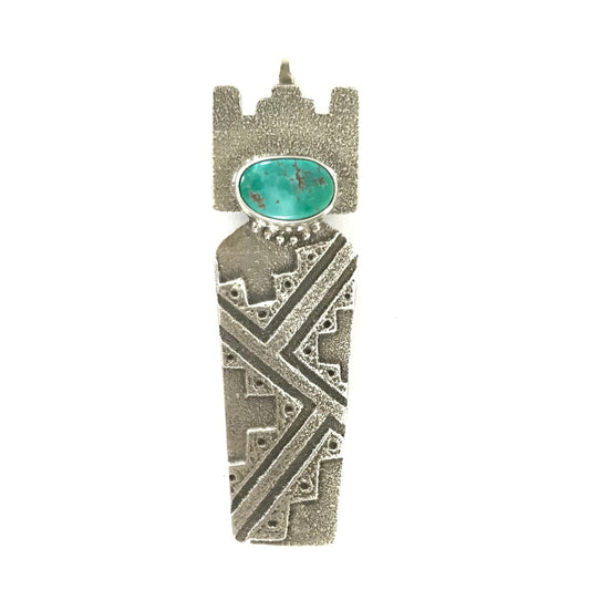 SS Reversable Corn Maiden Pendant (ancestors positive Inez Design, Kiva Steps)-Indian Pueblo Store