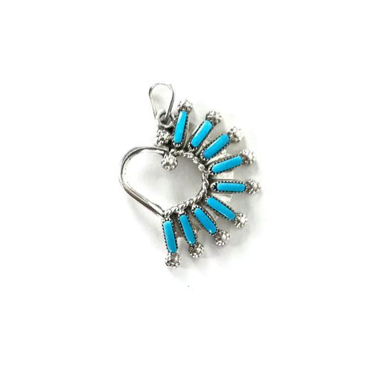 Roxanne Seoutewa and Carlos Laate Turquoise Heart Pendant-Indian Pueblo Store