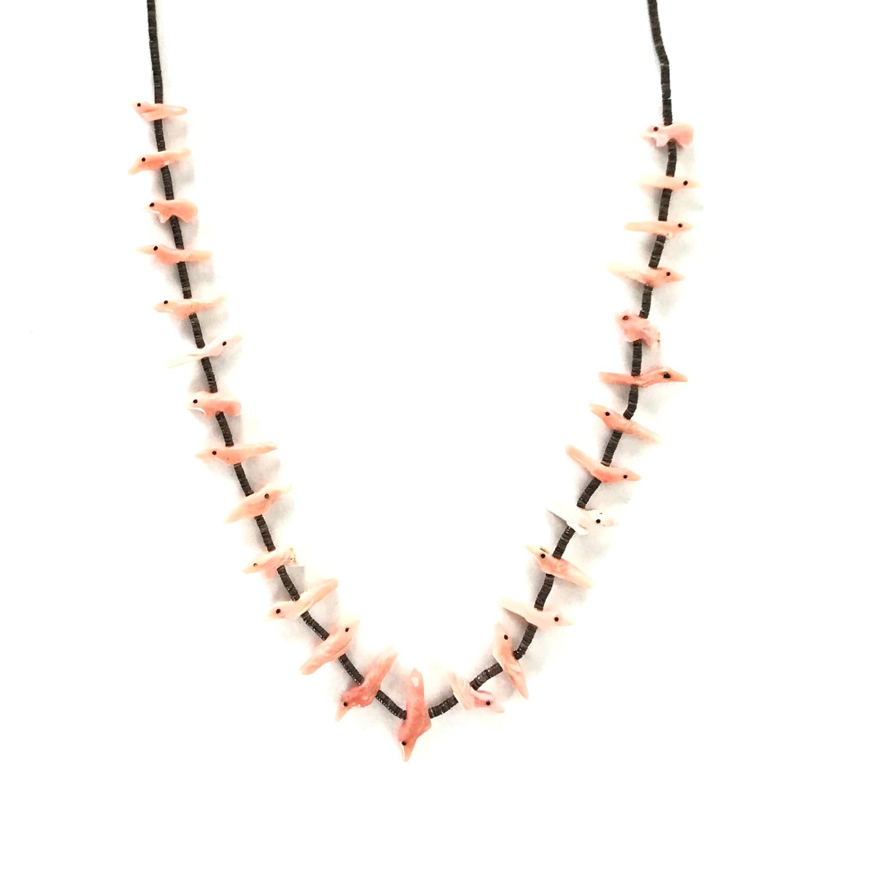 Rosita Kaamasee Pink Coral Animal Fetish Necklace-Indian Pueblo Store