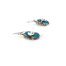 Load image into Gallery viewer, Effie Calabaza Turquoise Snake Earrings-Indian Pueblo Store
