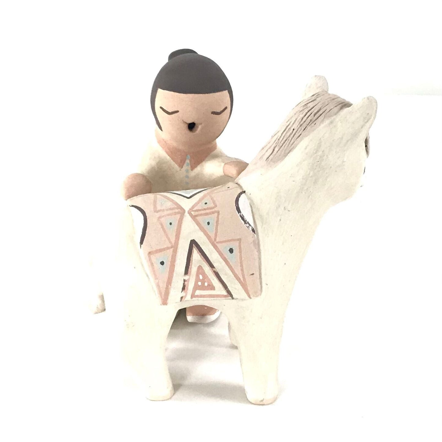 Stella Teller 2Pc Male and Horse Storyteller Figurine-Indian Pueblo Store