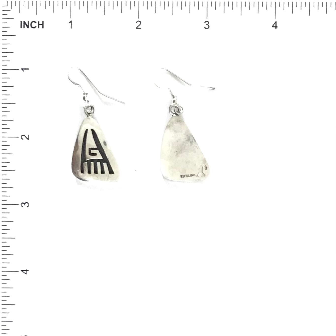 Steward Dacaywma Hopi Overlay Dangle Earrings-Indian Pueblo Store