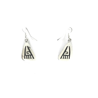 Steward Dacaywma Hopi Overlay Dangle Earrings-Indian Pueblo Store