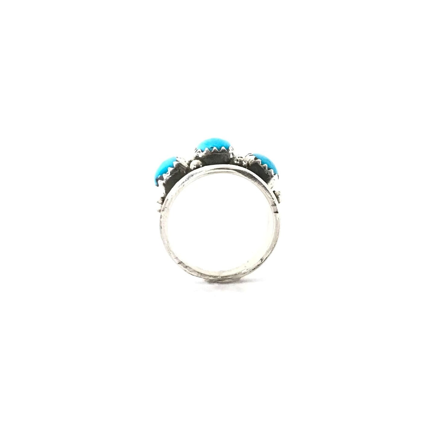 Julia Etsitty Turquoise Three Stone Band Ring-Indian Pueblo Store