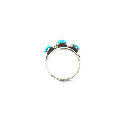 Julia Etsitty Turquoise Three Stone Band Ring-Indian Pueblo Store