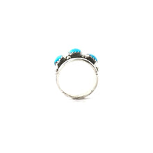 Load image into Gallery viewer, Julia Etsitty Turquoise Three Stone Band Ring-Indian Pueblo Store
