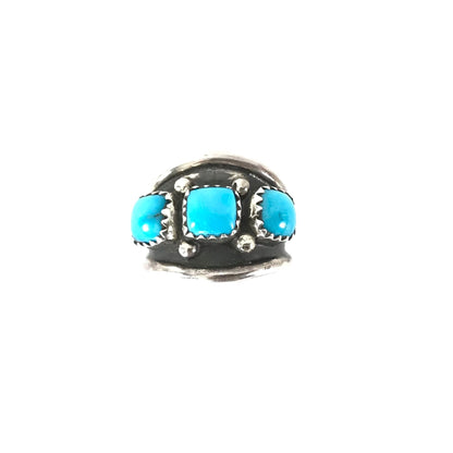 Julia Etsitty Turquoise Three Stone Band Ring-Indian Pueblo Store