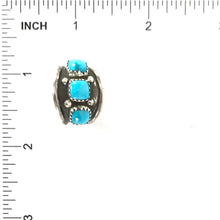 Load image into Gallery viewer, Julia Etsitty Turquoise Three Stone Band Ring-Indian Pueblo Store
