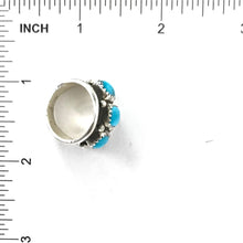 Load image into Gallery viewer, Julia Etsitty Turquoise Three Stone Band Ring-Indian Pueblo Store
