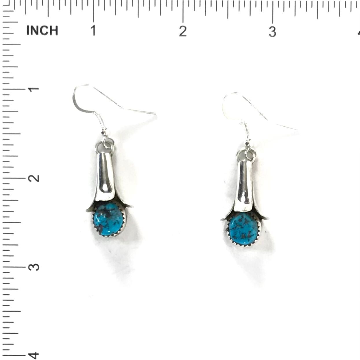 Doris Smallcanyon Turquoise Squash Blossom Earrings-Indian Pueblo Store