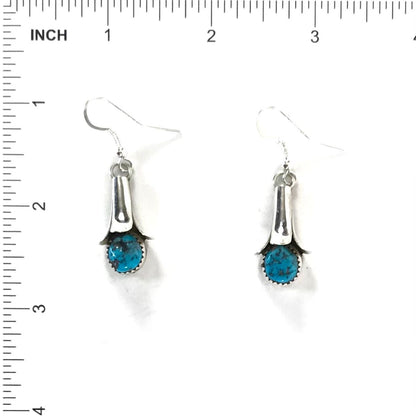 Doris Smallcanyon Turquoise Squash Blossom Earrings-Indian Pueblo Store