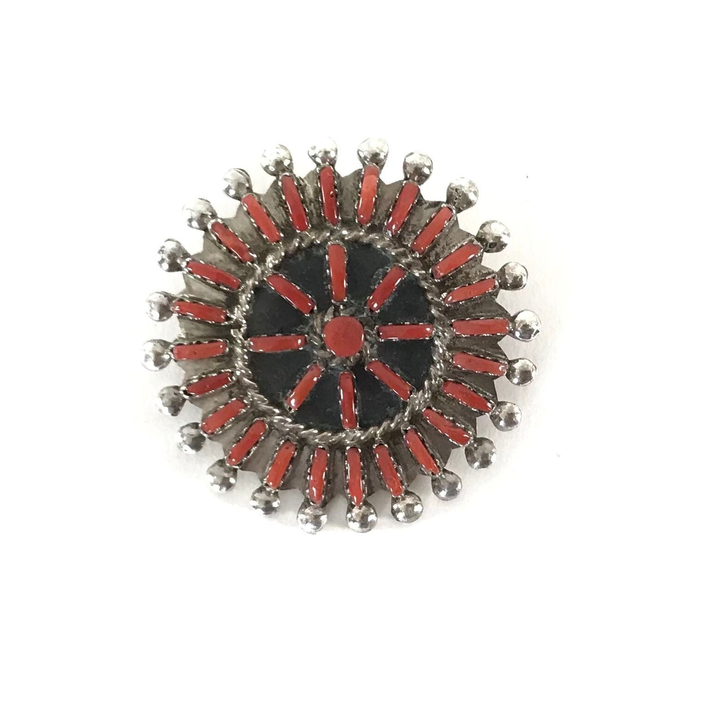 Keith Leekity Coral Needlepoint Pin/Pendant-Indian Pueblo Store