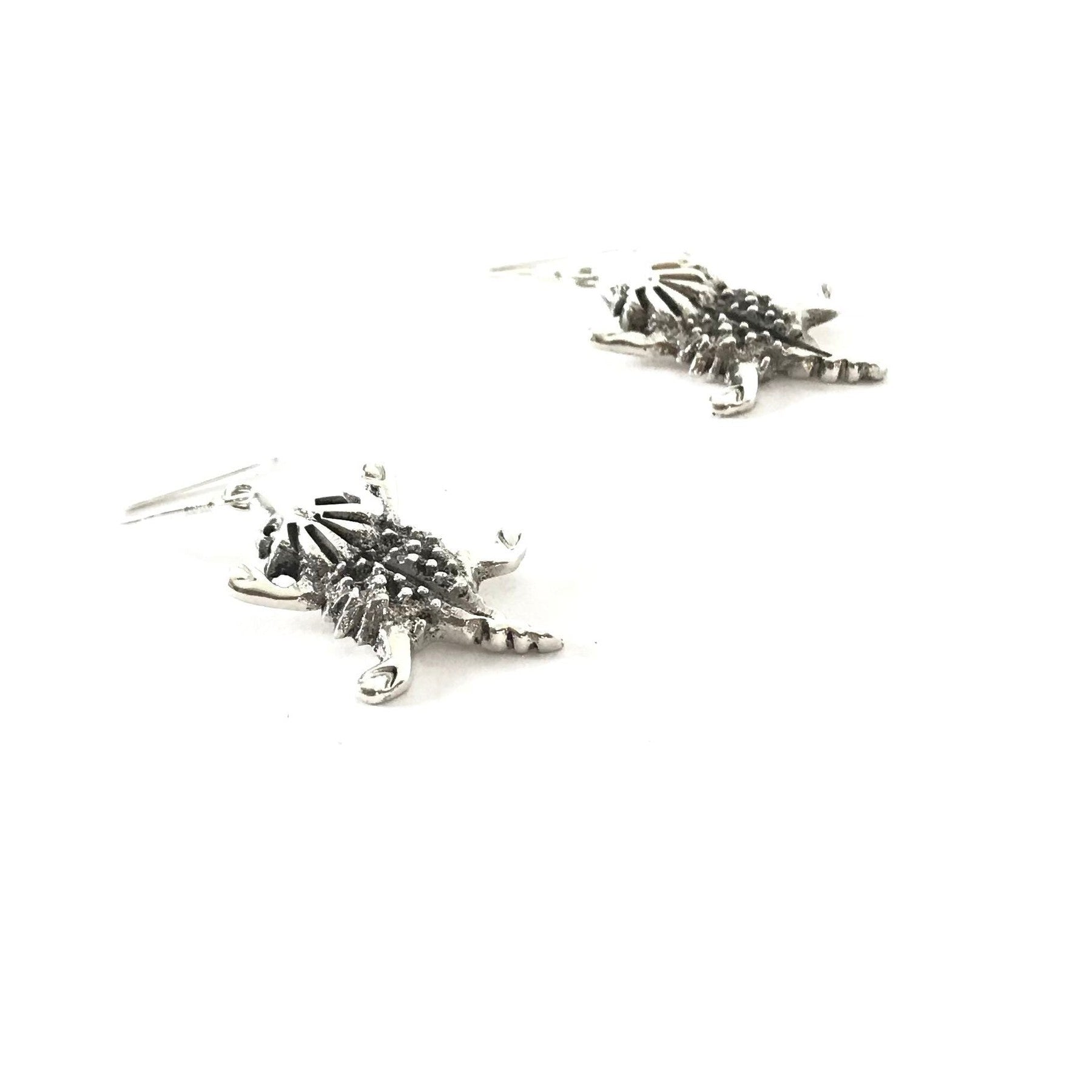 Sterling Silver Horned Toads Dangle Earring-Indian Pueblo Store