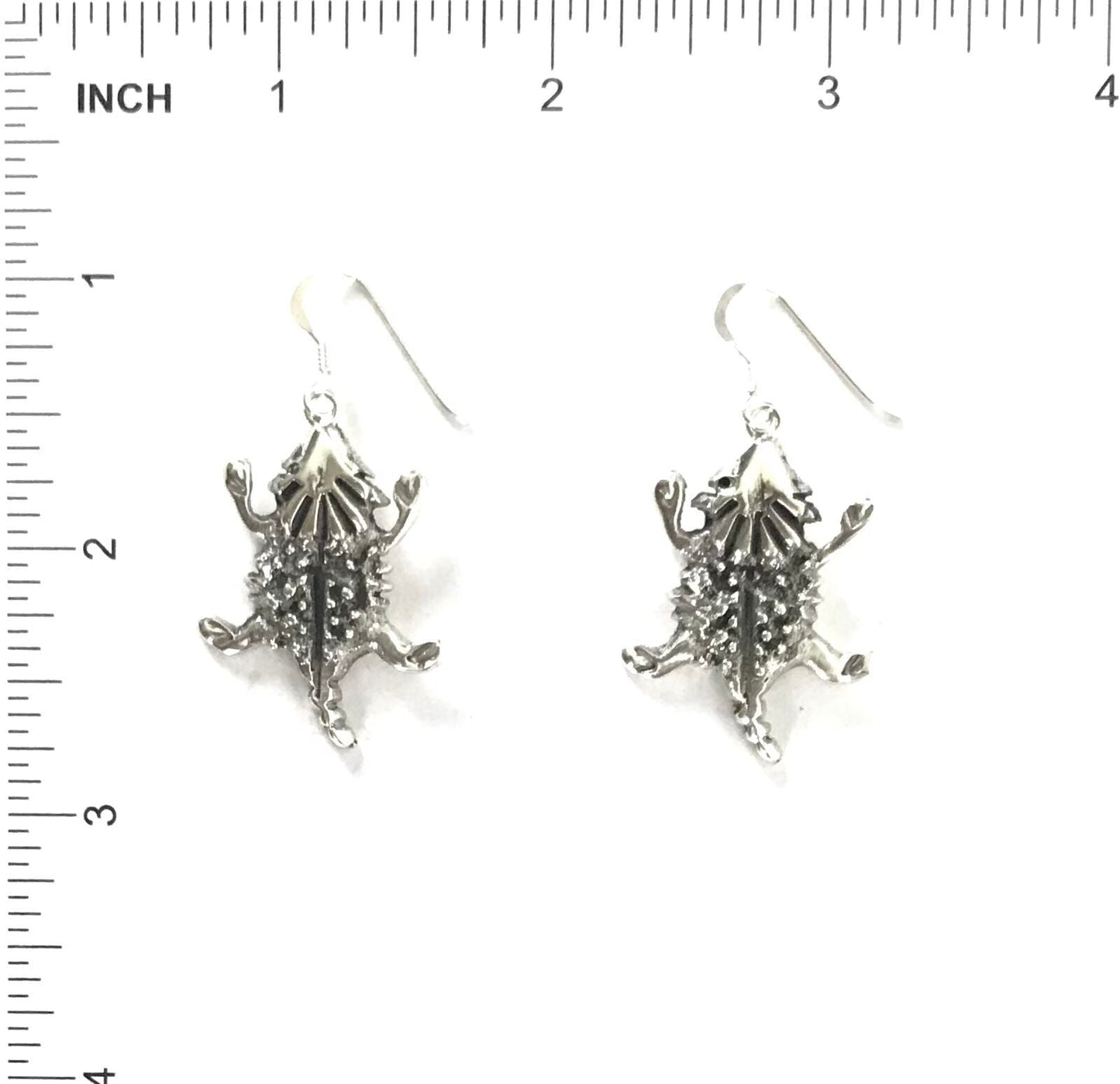 Sterling Silver Horned Toads Dangle Earring-Indian Pueblo Store