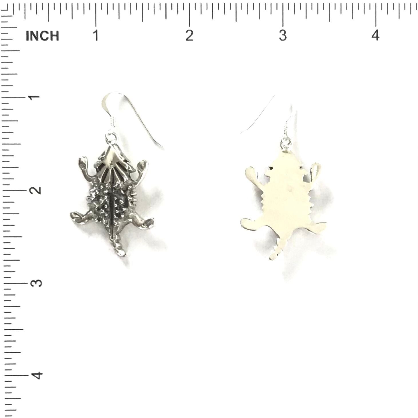 Sterling Silver Horned Toads Dangle Earring-Indian Pueblo Store