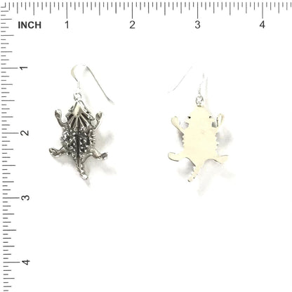 Sterling Silver Horned Toads Dangle Earring-Indian Pueblo Store