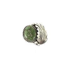 Load image into Gallery viewer, Julia Etsitty Green Turquoise Leaf Ring-Indian Pueblo Store
