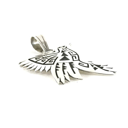 Sonny Gene Sterling Silver Overlay Hummingbird Pendant-Indian Pueblo Store