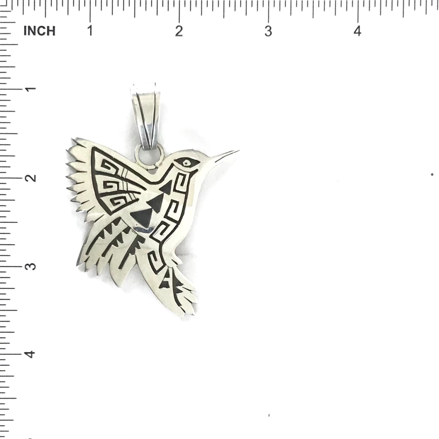 Sonny Gene Sterling Silver Overlay Hummingbird Pendant-Indian Pueblo Store