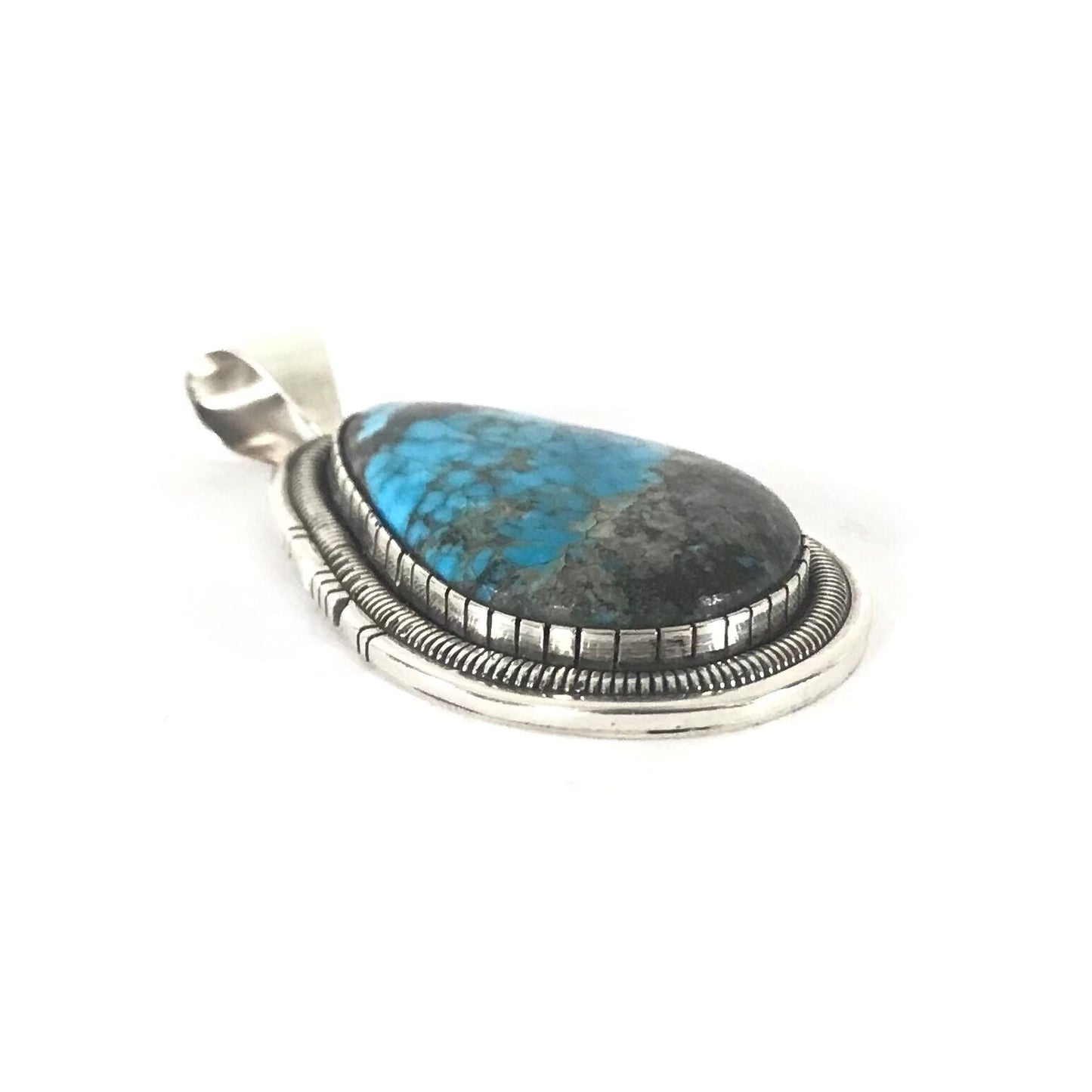 Walter Vandever Large Turquoise Pendant-Indian Pueblo Store