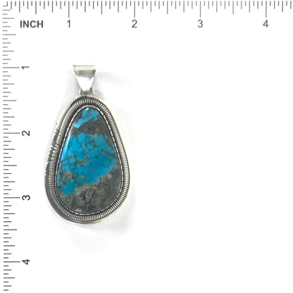 Walter Vandever Large Turquoise Pendant-Indian Pueblo Store