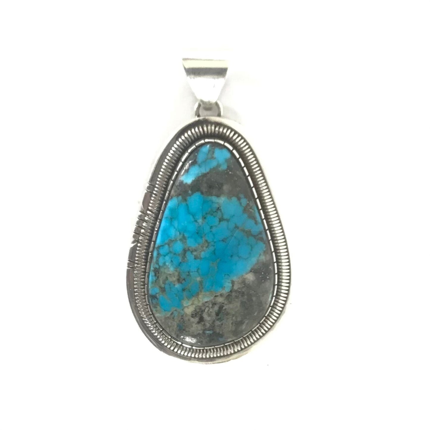 Walter Vandever Large Turquoise Pendant-Indian Pueblo Store