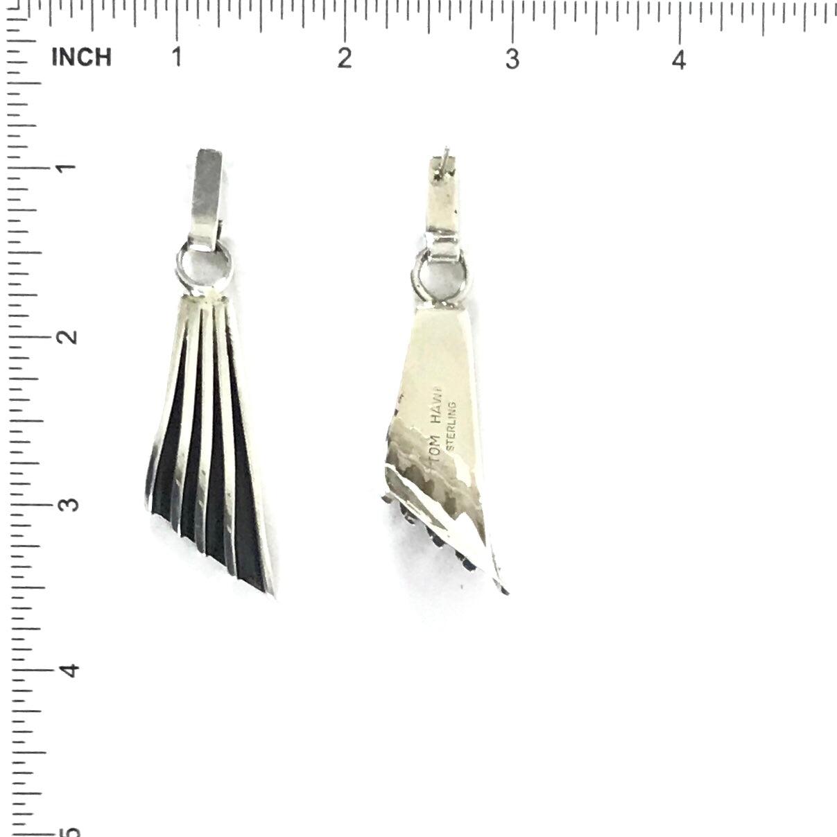 Tom Hawk Sterling Silver Channel Asymmetrical Drop Earrings-Indian Pueblo Store