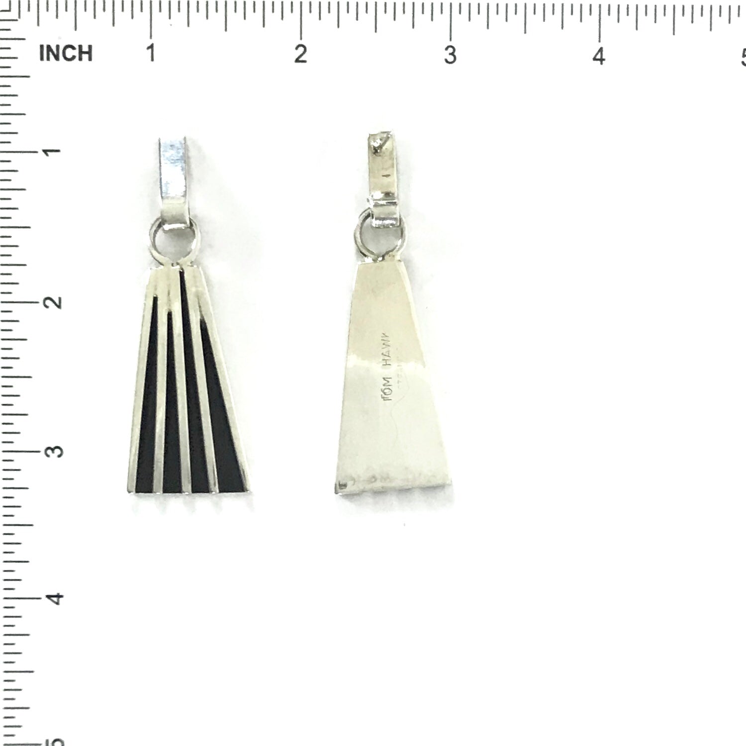 Tom Hawk Sterling Silver Channel Fan Drop Earrings-Indian Pueblo Store