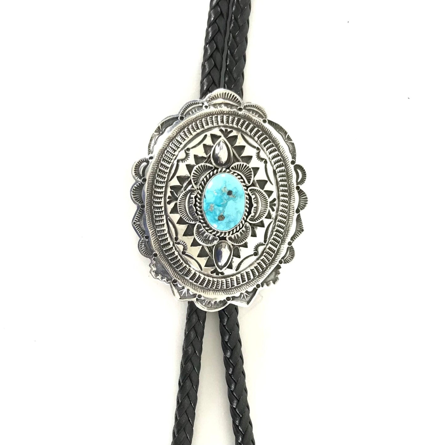 Leonard Maloney Sonoran Turquoise Stamp Bolo-Indian Pueblo Store