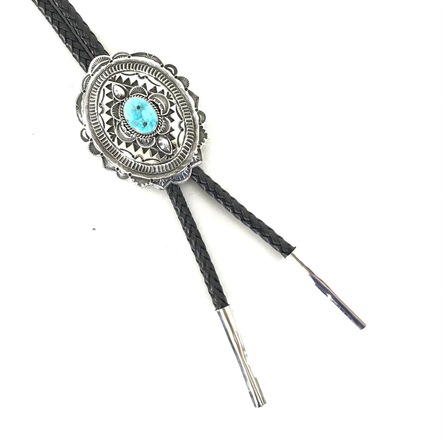 Leonard Maloney Sonoran Turquoise Stamp Bolo-Indian Pueblo Store