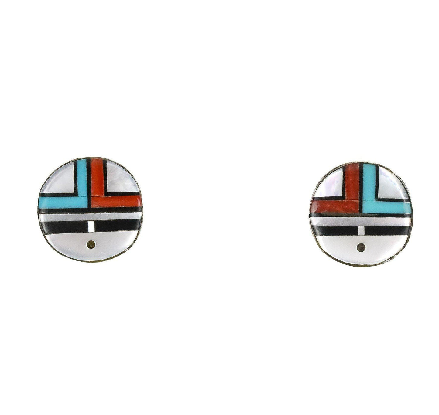 James Cheama Zuni Sunface Earrings