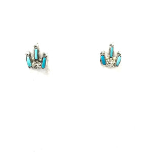 Veronica Yawakia Turquoise Petit Point Necklace and Earring Set-Indian Pueblo Store