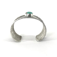 Load image into Gallery viewer, Cordell Pajarito Tufa Cast Dragonfly and Floral Turquoise Bracelet-Indian Pueblo Store
