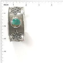 Load image into Gallery viewer, Cordell Pajarito Tufa Cast Dragonfly and Floral Turquoise Bracelet-Indian Pueblo Store
