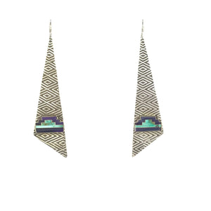 Michael Kirk Sugilite and Turquoise Contemporary Earring and Pendant Set-Indian Pueblo Store