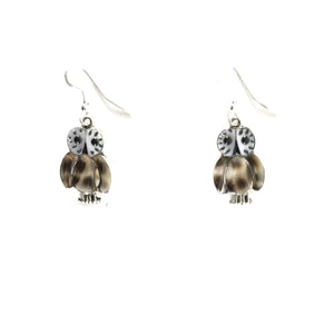 Regenda Kallestewa Owl Shell Inlay Earrings-Indian Pueblo Store