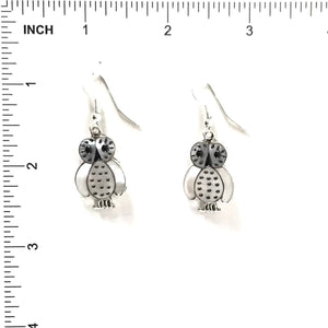 Regenda Kallestewa Owl Shell Inlay Earrings-Indian Pueblo Store