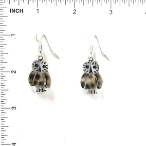 Regenda Kallestewa Owl Shell Inlay Earrings-Indian Pueblo Store