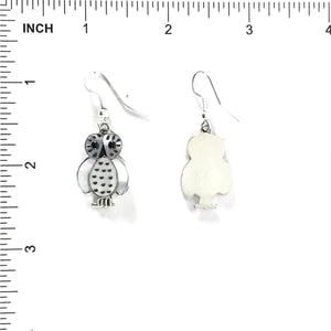 Regenda Kallestewa Owl Shell Inlay Earrings-Indian Pueblo Store