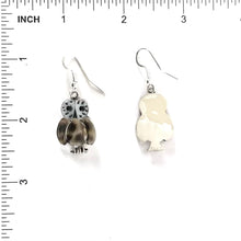 Load image into Gallery viewer, Regenda Kallestewa Owl Shell Inlay Earrings-Indian Pueblo Store
